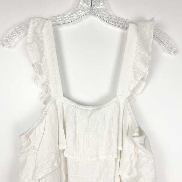 American Eagle Flutter Sleeve Button Up Blouse Cropped Ruffle Womens Size XS - Picture 10 of 12